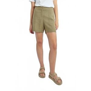 NEW MOLLY BRACKEN linen high waisted shorts in khaki